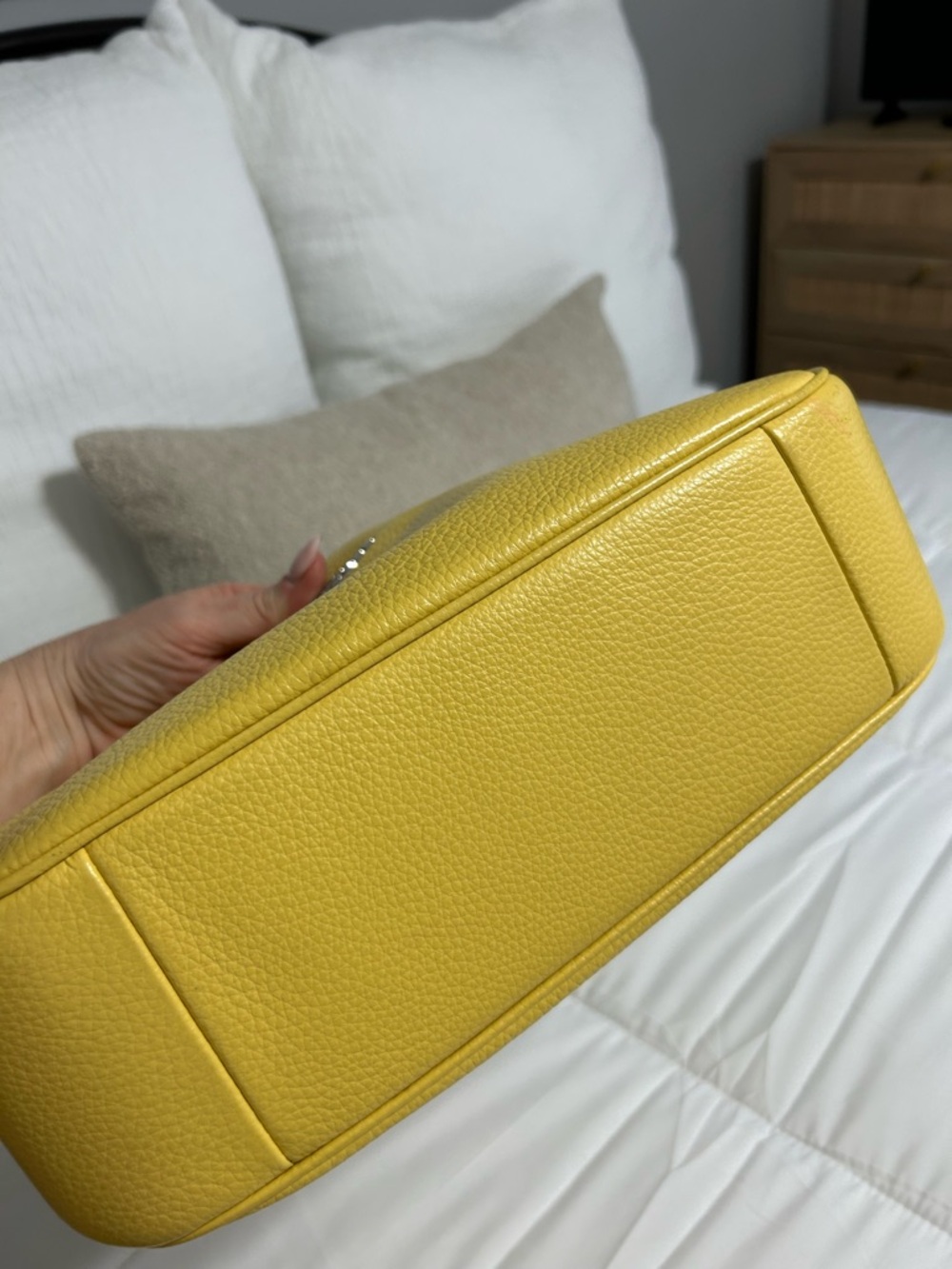 Coach Pebble Leather Shoulder Bag in Yellow - Picture 4 of 5